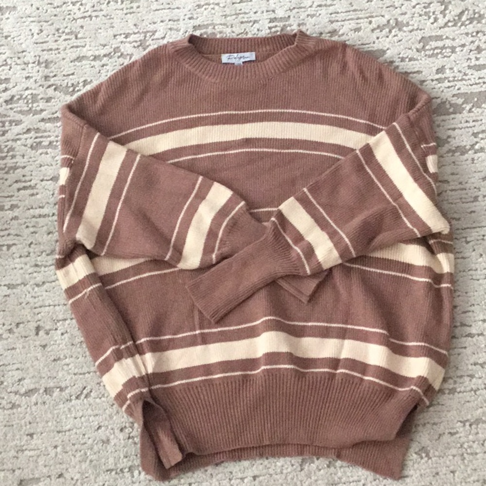 Zara Brown Striped Sweater